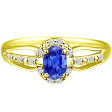 Load image into Gallery viewer, Exquisite Tanzanite Gemstone and Diamonds Ring in 14K Yellow Gold