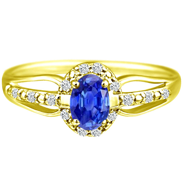 Exquisite Tanzanite Gemstone and Diamonds Ring in 14K Yellow Gold