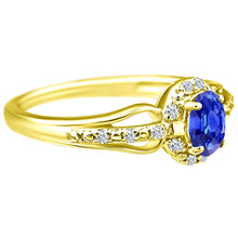 Load image into Gallery viewer, Exquisite Tanzanite Gemstone and Diamonds Ring in 14K Yellow Gold