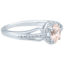 Load image into Gallery viewer, Exquisite Morganite Gemstone and Diamonds Ring in 14K White Gold