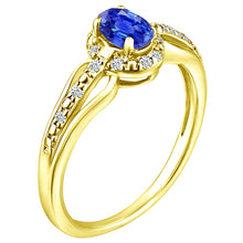 Load image into Gallery viewer, Exquisite Tanzanite Gemstone and Diamonds Ring in 14K Yellow Gold