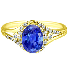 Load image into Gallery viewer, Exquisite 1.45 Carat Natural Tanzanite Gemstone Ring with Diamonds in 14K Yellow Gold