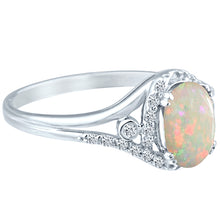 Load image into Gallery viewer, Exquisite 1.20 Carat Opal Gemstone Ring with Diamonds in 14K White Gold